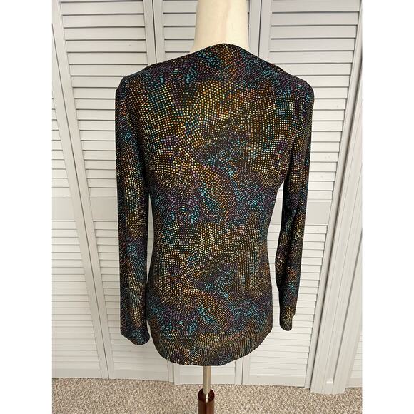 Rafaella multicolor dot long sleeve blouse shirt women's size small - Picture 3 of 5